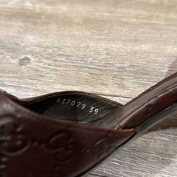 Gucci Brown Guccissima Leather Horsebit D'orsay Peep Toe Pumps Size 39 - Picture 4 of 7
